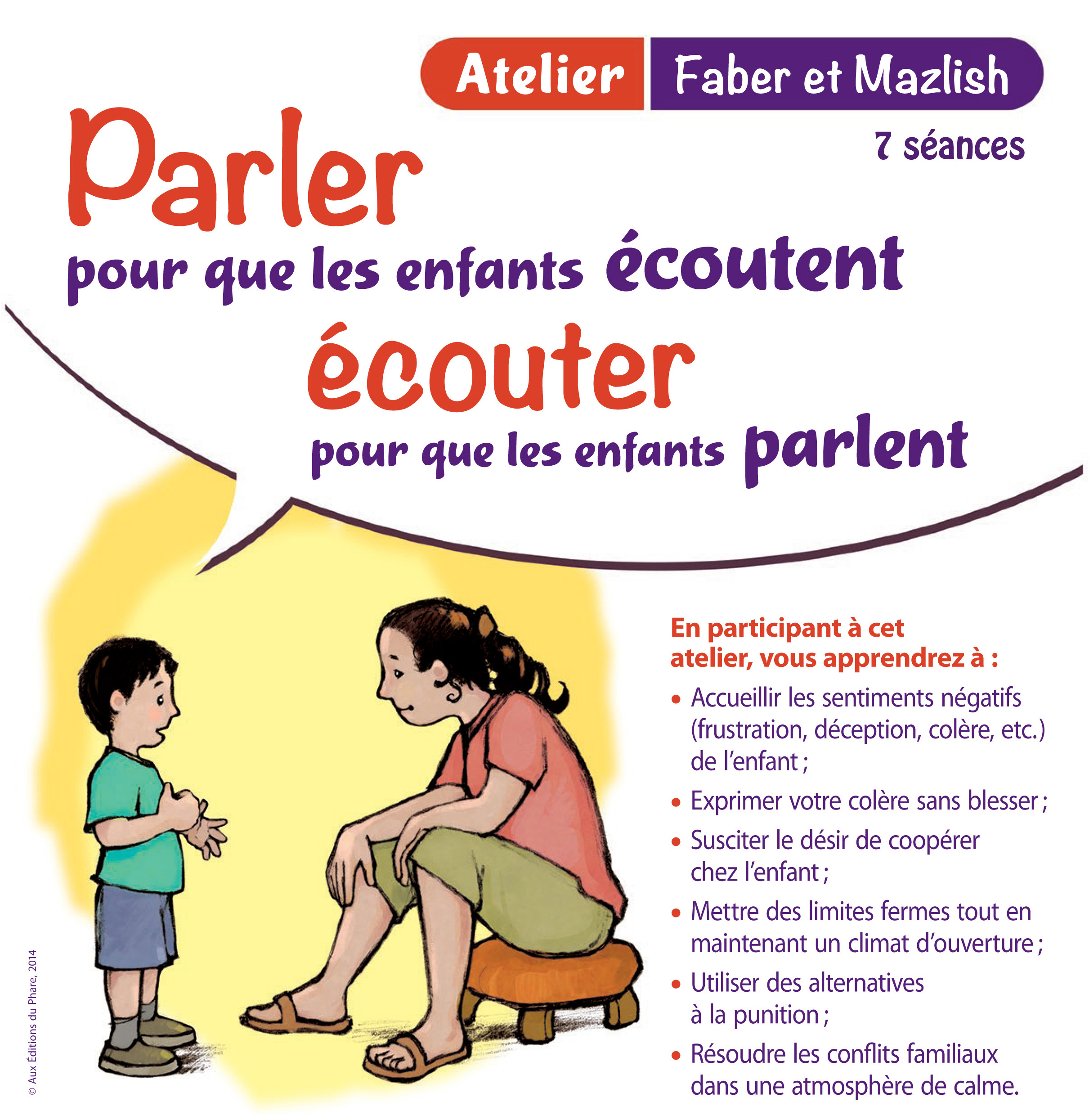 Ateliers « Parler pour que les enfants écoutent » de Faber et Mazlish : début le 14 mai 2025