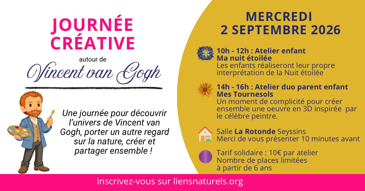 10h-12h: atelier enfant Ma nuit étoilée de van Gogh, le 2/09/2026